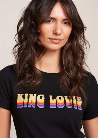 King Louie - Logo T-shirt - Placement Print - Black